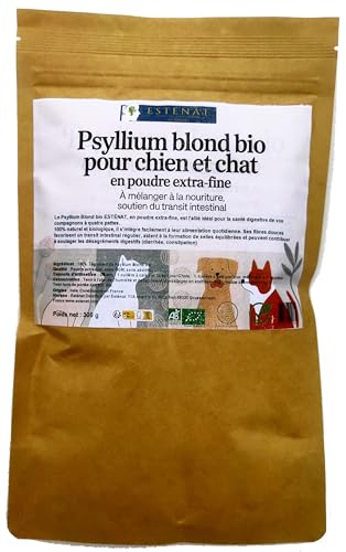 Psyllium Blond Bio en Poudre Extra-Fine 300G pour Chiens et