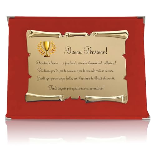 Plaque de retraite avec parchemin dans une boîte en velours