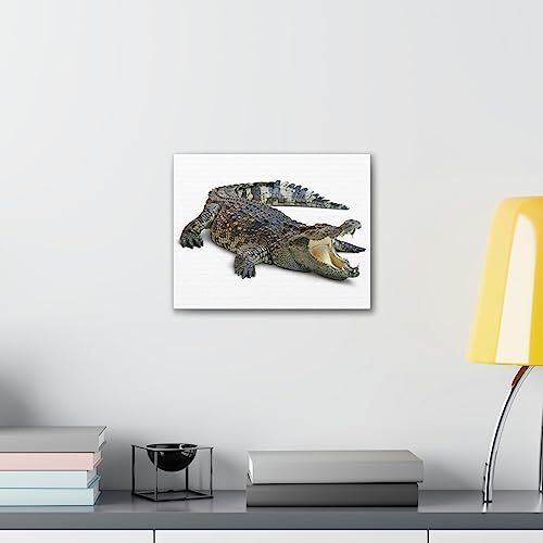 Impression sur toile de crocodile chassant un crocodile à la