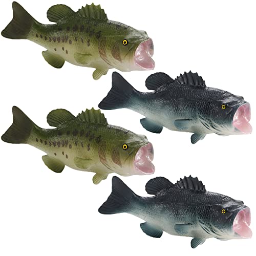 ZENFUN Lot de 4 poissons artificiels en plastique réalistes