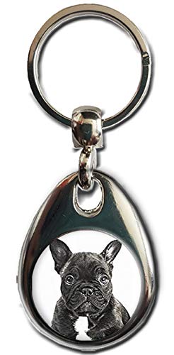 KAZMUGZ Porte-clés bouledogue français noir. Porte-clés cade