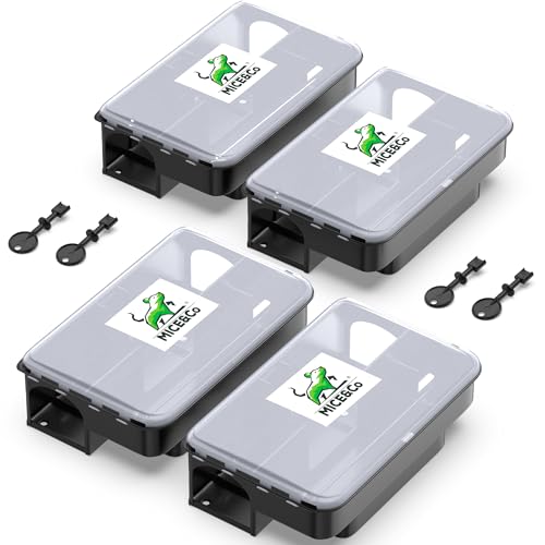 Mice&Co 4X Boîte d'Appât Professionnelle - Piège à Rats et S