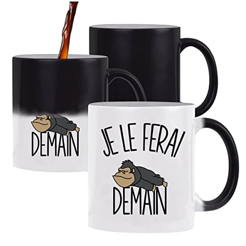 Planetee Mug magique thermoréactif Gorille Je le ferai demai