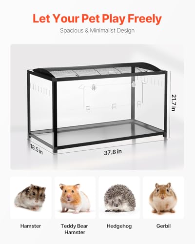 VEVOR Cage Hamster, 96x47x55 cm, Habitat Rongeurs Transparen