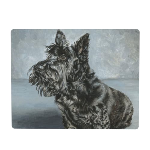 Art Mignon de Chien Scottish Terrier Noir, Tapis de Protecti
