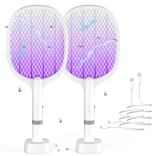 Raquette Électrique Insectes 5000V, Raquette Anti Moustique