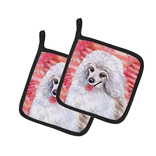 Caroline S Treasures Bb9770pthd Medium caniche Blanc Amour décoré support de pot, 7,5 H x 7,5 W, Multicolore