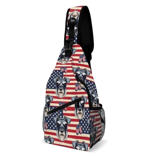 Sacs Bandoulière Scottish Terrier Dog American Flag Sacoche 