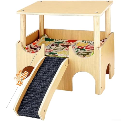 Hosrivae Cachette en bois pour petit animal domestique avec