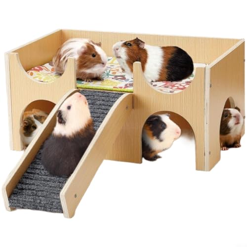 BEAZOOM Cachette en bois naturel pour hamster avec escaliers