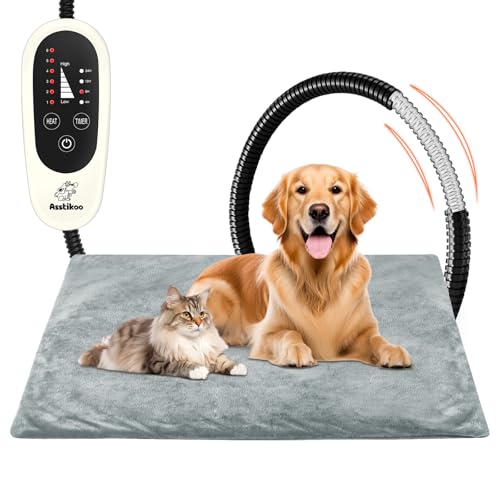 Asstikoo Tapis chauffant pour chiens chats, tapis chauffant 