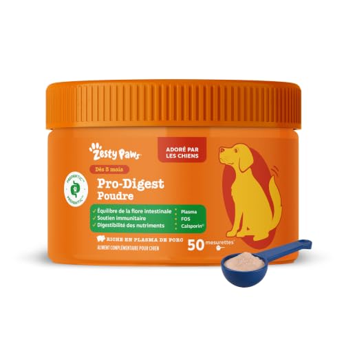 Zesty Paws Pro-Digest Poudre Chien | Goût Porc Naturel | 50