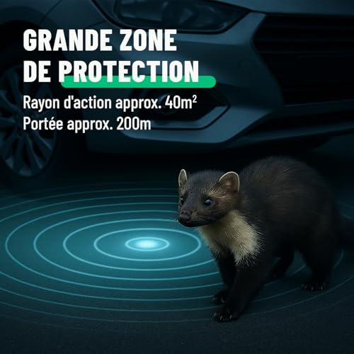 greate 4X Repulsif Rongeur pour Voiture avec Connexion Batte