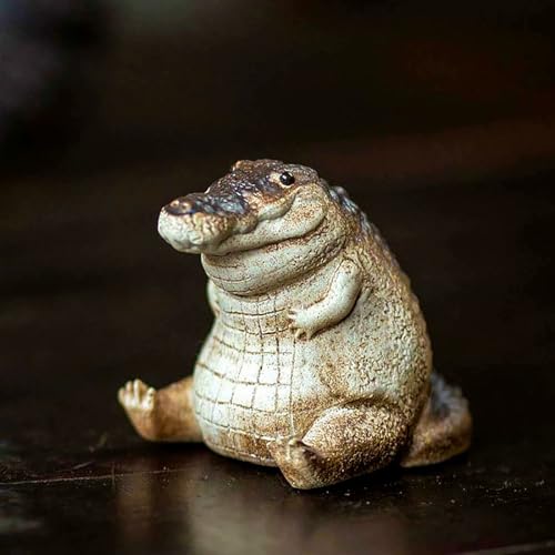 RAMAHP Mini crocodile en résine, jolie mini statue de crocod