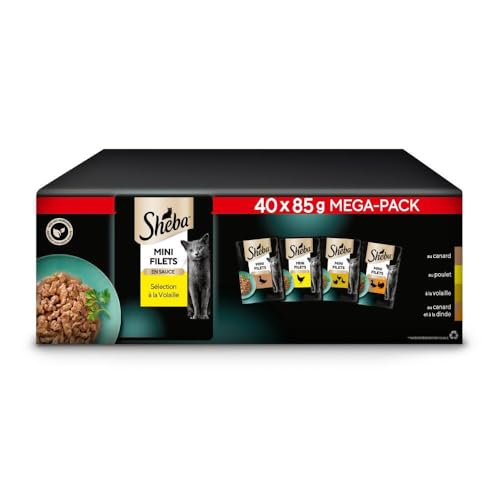 SHEBA Mini Filets - Sachets Fraîcheur en Sauce, Sélection à 