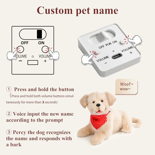 Chongker Chien robot en peluche - Chiot Golden Retriever, pe