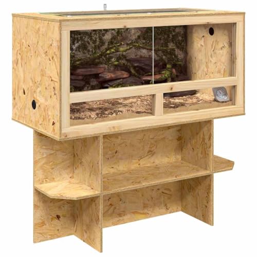 Runheo Terrarium Marron 100 x 50 x 100 cm en OSB Robuste ave
