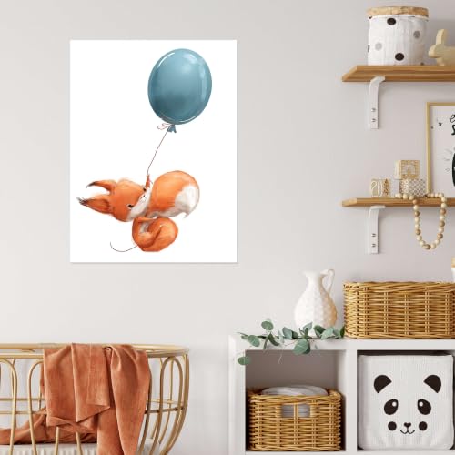 Posterlounge Écureuil roux avec ballon Poster