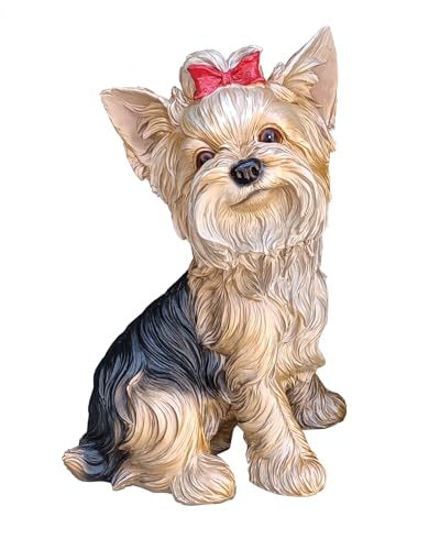 WANLIAN Yorkshire Terrier Statues,Statue de Chien Multicolore de Couleur de décord'intérieur,Outdoor Garden Statues, Resin Dog Sculpture for Backyard Patio Decor & Lawn Ornaments