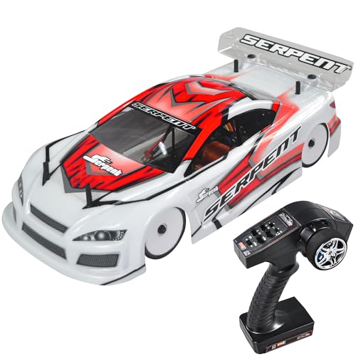 Serpent Voiture de tourisme 1/10 RC RTR, voiture télécommandée électrique rapide 4WD avec moteur sans balais, pièces en fibre de carbone et aluminium CNC, haute vitesse, piles et chargeur non inclus