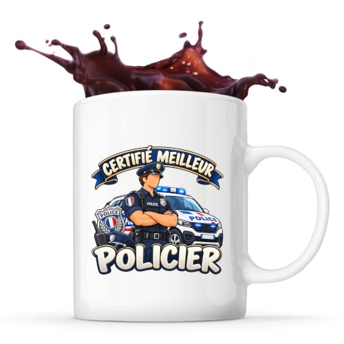 Otshirt Mug Certifié meilleur policier | modèle 1 | Tasse Cé
