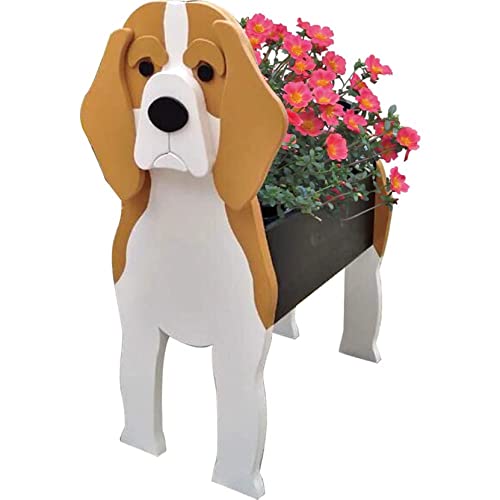 HLASMSPE Beagle Pot de fleurs pour décoration de jardin, pet