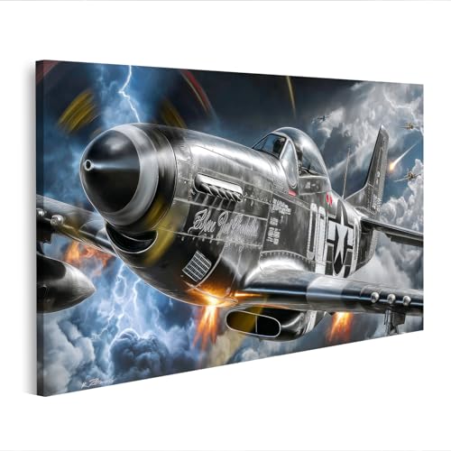 islandburner Tableau mural P-51 Mustang avion de chasse dans