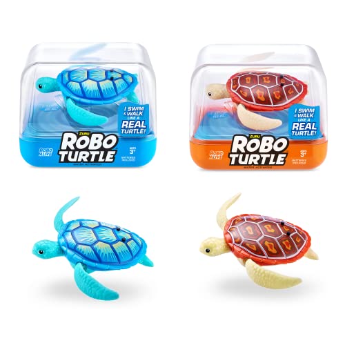 Robo Turtle série 1 par ZURU, Jouet de Bain (Paquet de 2, Bl