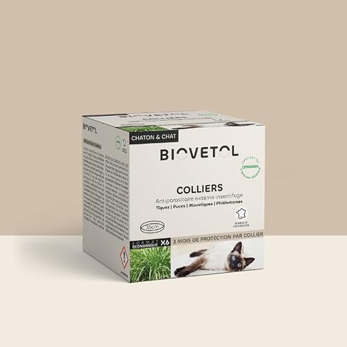Biovetol - Collier Anti puces pour Chat Naturels (x6) dorigi
