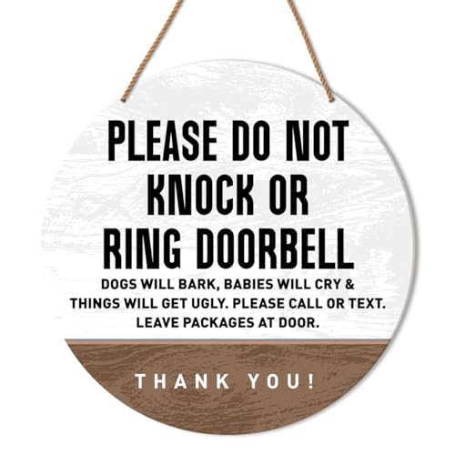 Panneau de sonnette « Please Do Not Knock or Ring », panneau