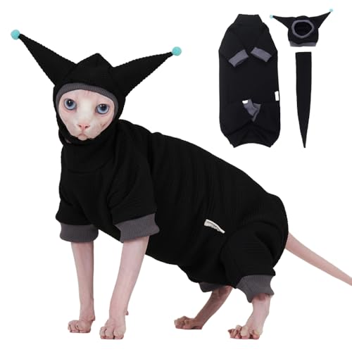 SNIXfever Sphynx Costume pour chat à motif gaufré, chapeau e