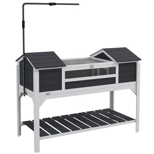 PawHut Maison Tortue Terrestre Intérieur Enclos en Bois 2 Ni