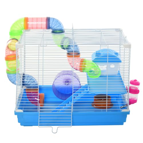 PawHut Cage à Hamster Rongeur 2 Niveaux 46L x 30l x 37H cm B