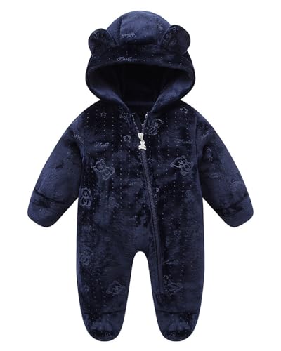 WYTbaby Combinaison Bébé Hiver Polaire À Capuche 0-3 Mois