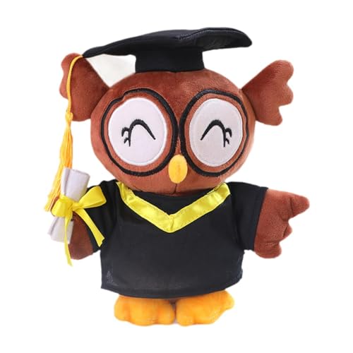 JunZheHub Chouette en Peluche avec Toque de Remise de Diplôm