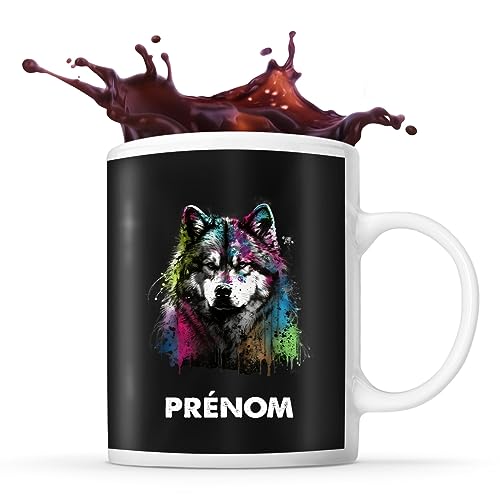 Planetee Tasse Malamute de lAlaska Style Street Art Prénom N