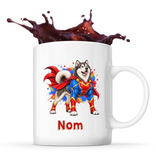 Planetee Mug Malamute dAlaska : Super-héros | Tasse en Céram
