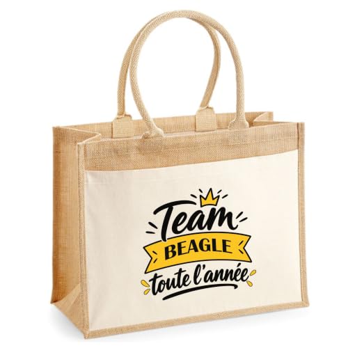 Otshirt Cabas Jute Team Beagle Toute lAnnée - Jute Bag - Idé