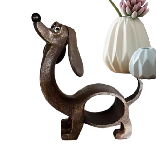 Sculpture de chien teckel mignon rustique vintage long corps
