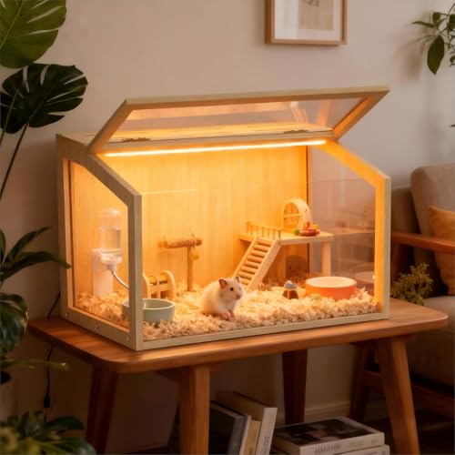 BingoPaw Cage Hamster en Bois, Habitats pour Rongeur Souris 