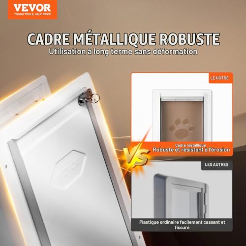 VEVOR Chatière Murale, Porte pour Chien et Chat avec Cadre e