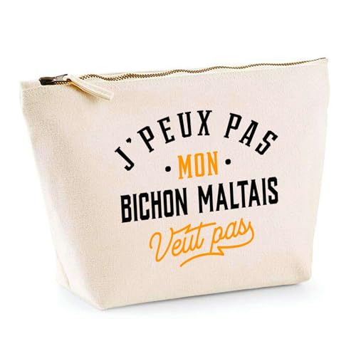 Trousse Mon Bichon Maltais ne Veut Pas | Pochette Toilette M