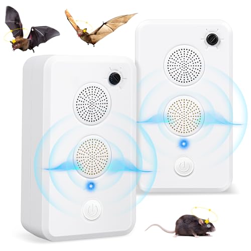 Lot de 2 répulsifs à ultrasons pour chauves-souris à ultraso