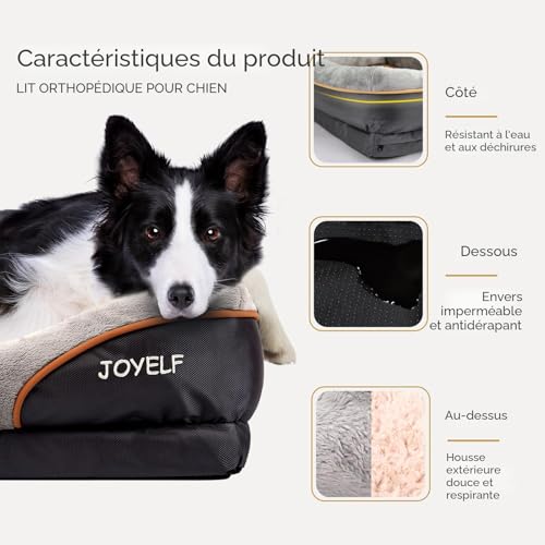 JOYELF lit de Chien orthopédique Grand lit pour Animal de Co