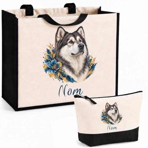 Planetee Ensemble Cabas et Trousse Malamute dAlaska : Aquare