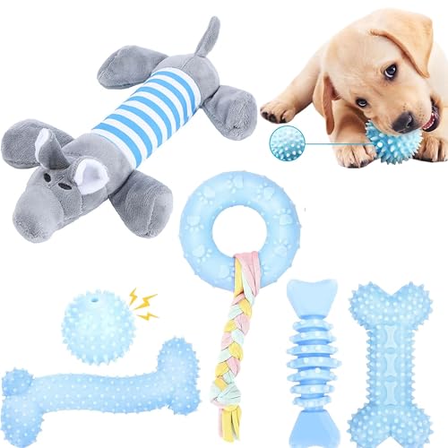 CAMITER 6 Pièces Jouets pour Chiots - Jouets de Dentition In