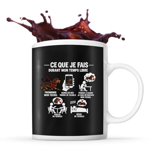 Otshirt Mug Noir Teckel Temps libre | Tasse Céramique 330 ml