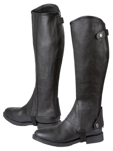 Covalliero Minichaps en Cuir pour Cheval Elasto Noir Taille 