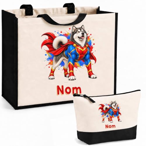Planetee Ensemble Cabas et Trousse Malamute dAlaska : Super-