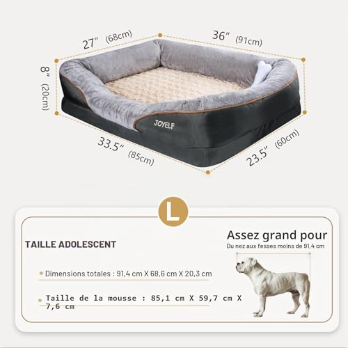 JOYELF lit de Chien orthopédique Grand lit pour Animal de Co